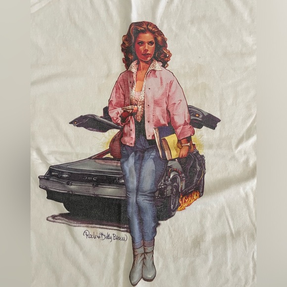 Never worn Erostika x Rockin Jelly Bean Back to the Future Silk Screen T-Shirt - Picture 2 of 3